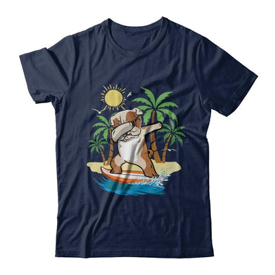 Summer Vacation Dabbing Bulldog Surfing Surfboard Gift-T-Shirt & Hoodie-Classic T-Shirt-Navy