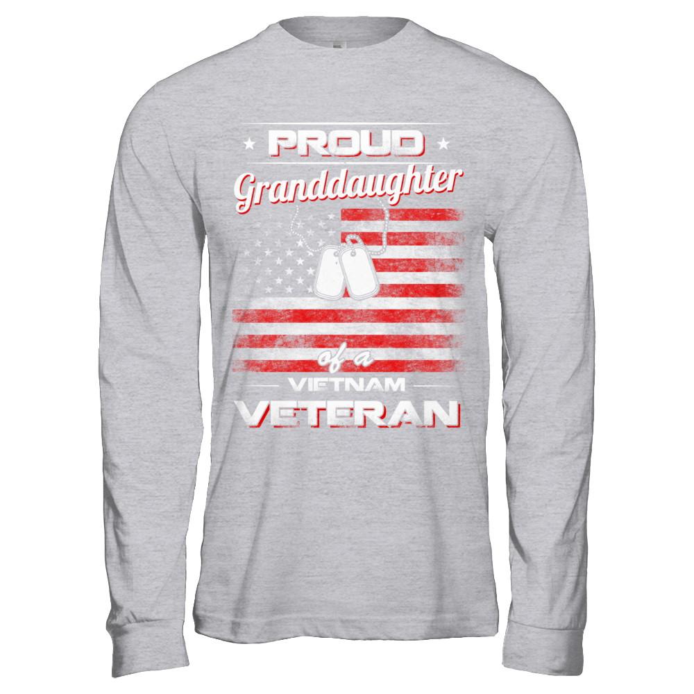 Proud Granddaughter Of A Viet Nam Veteran-T-Shirt & Hoodie-Long Sleeve T-Shirt-Sport Grey
