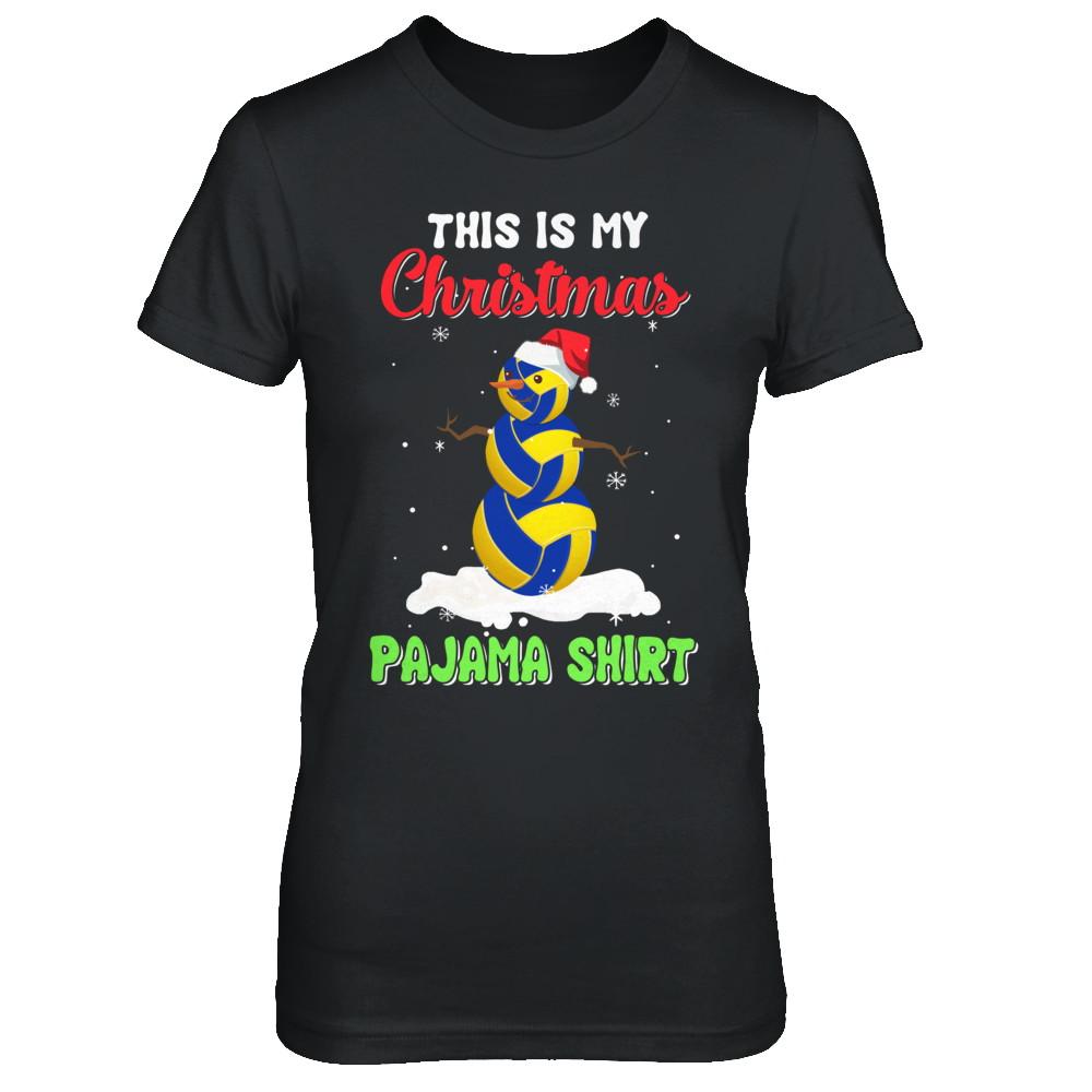 This Is My Christmas Pajama Xmas Snowman Volleyball-T-Shirt & Sweatshirt-Women's T-Shirt-Black