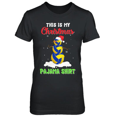 This Is My Christmas Pajama Xmas Snowman Volleyball-T-Shirt & Sweatshirt-Women's T-Shirt-Black