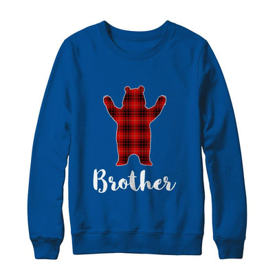 Red Brother Bear Buffalo Plaid Family Christmas Pajamas-T-Shirt & Sweatshirt-Crewneck Sweatshirt-Deep Royal