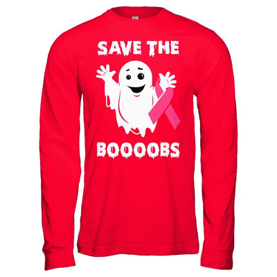 Halloween Save The Boobs Breast Cancer Awareness-T-Shirt & Hoodie-Long Sleeve T-Shirt-Red