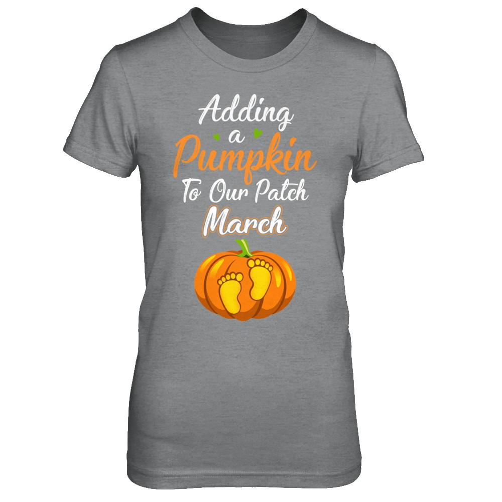 Halloween Pumpkin Pregnancy Mom Due Date In March 2021-T-Shirt & Hoodie-Women's T-Shirt-Sport Grey