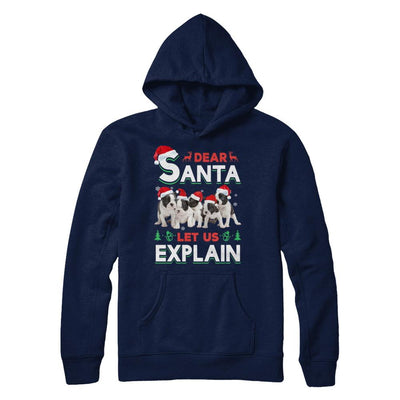 Dear Santa Funny Pit bull Puppies Christmas Gift-T-Shirt & Hoodie-Pullover Hoodie-Navy