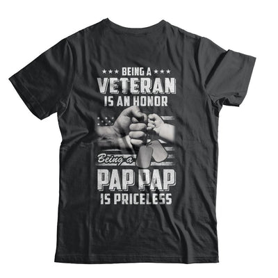 Being A Veteran Is An Honor Being A Pap Pap Is Priceless-T-Shirt & Hoodie-Classic T-Shirt-Black