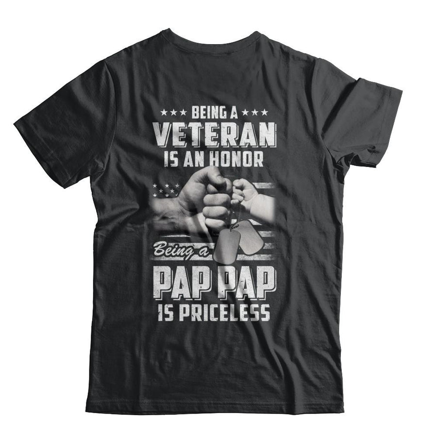 Being A Veteran Is An Honor Being A Pap Pap Is Priceless-T-Shirt & Hoodie-Classic T-Shirt-Black