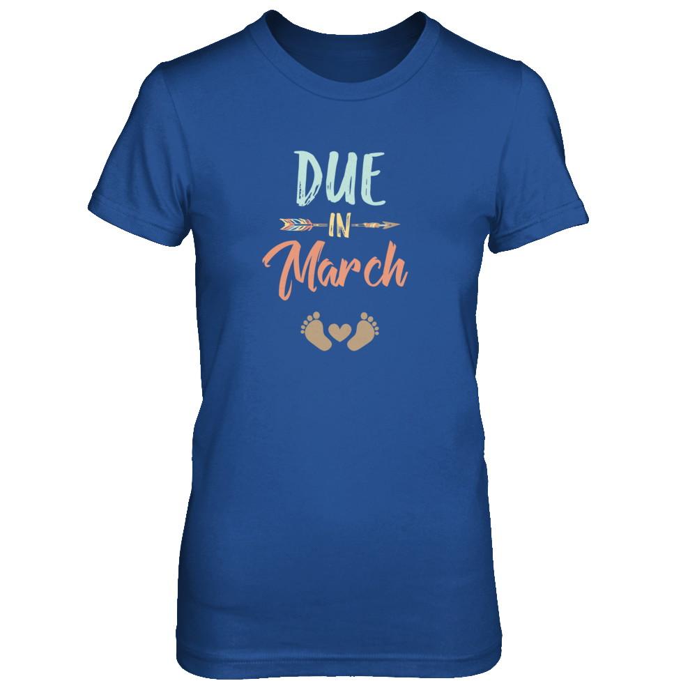 Due Date March 2021 Announcement Mommy Bump Pregnancy-T-Shirt & Tank Top-Women's T-Shirt-Royal