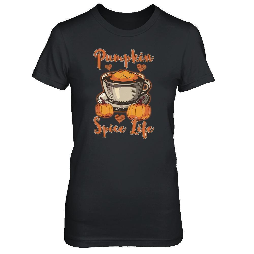Pumpkin Spice Life Coffee Autumn Life Season-T-Shirt & Tank Top-Women's T-Shirt-Black