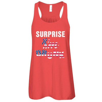 Surprise I'm Drunk 4Th Of July-T-Shirt & Tank Top-Women's Flowy Racerback Tank-Red