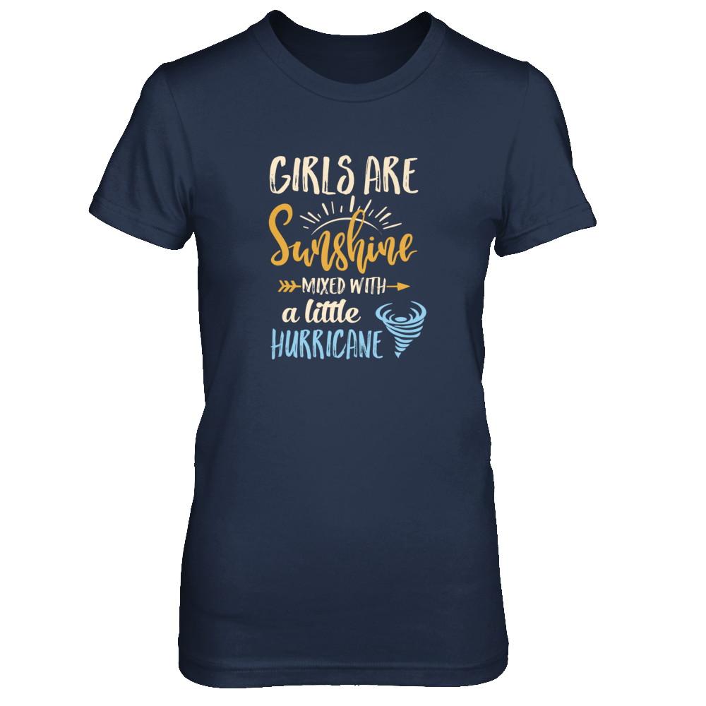 Girls Are Sunshine Mixed Little Hurricane-T-Shirt & Tank Top-Women's T-Shirt-Navy