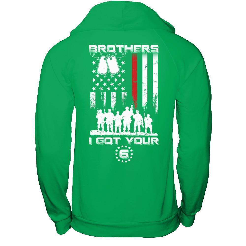 Brothers I Got Your Six Veteran-T-Shirt & Hoodie-Pullover Hoodie-Irish Green