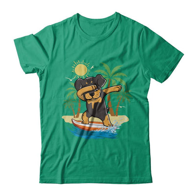 Summer Vacation Dabbing Rottweiler Surfing Surfboard Gift-T-Shirt & Hoodie-Classic T-Shirt-Kelly Green