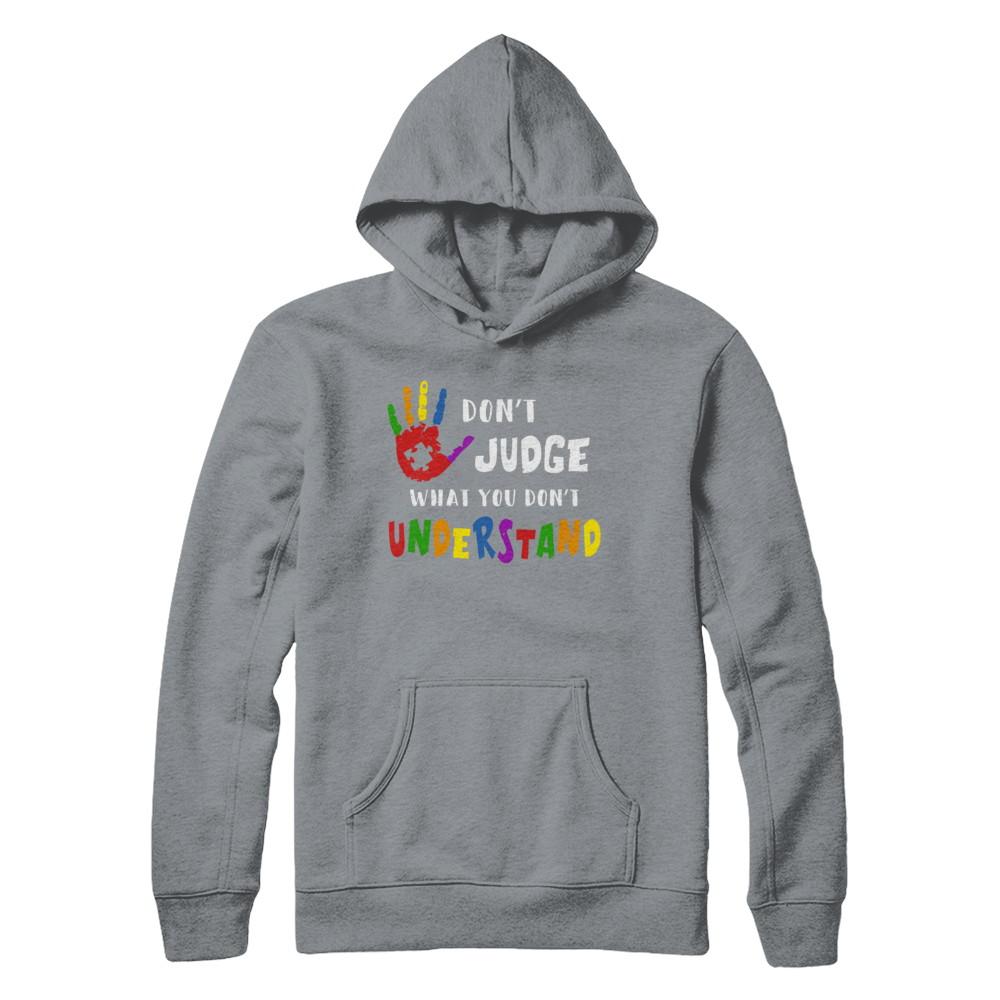 Don't Judge What You Don't Understand Autism-T-Shirt & Hoodie-Pullover Hoodie-Light Steel
