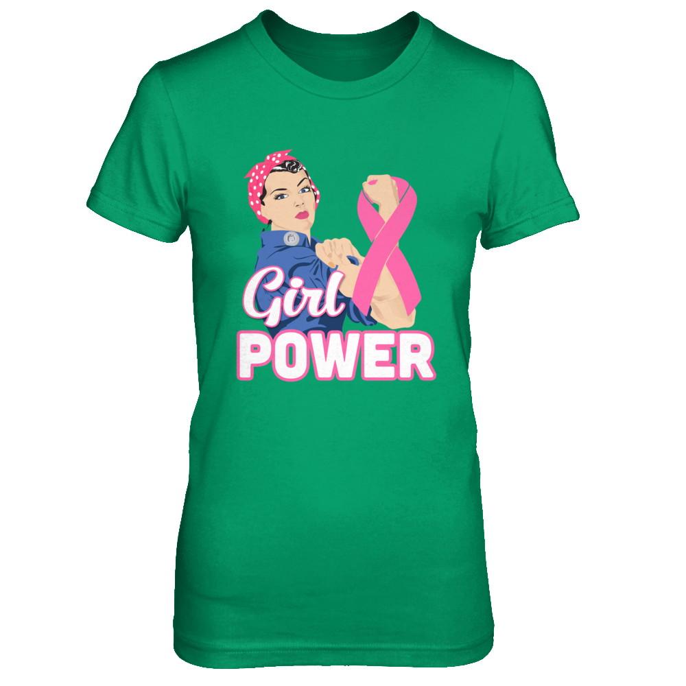 Girl Power Breast Cancer Awareness Month-T-Shirt & Hoodie-Women's T-Shirt-Irish Green