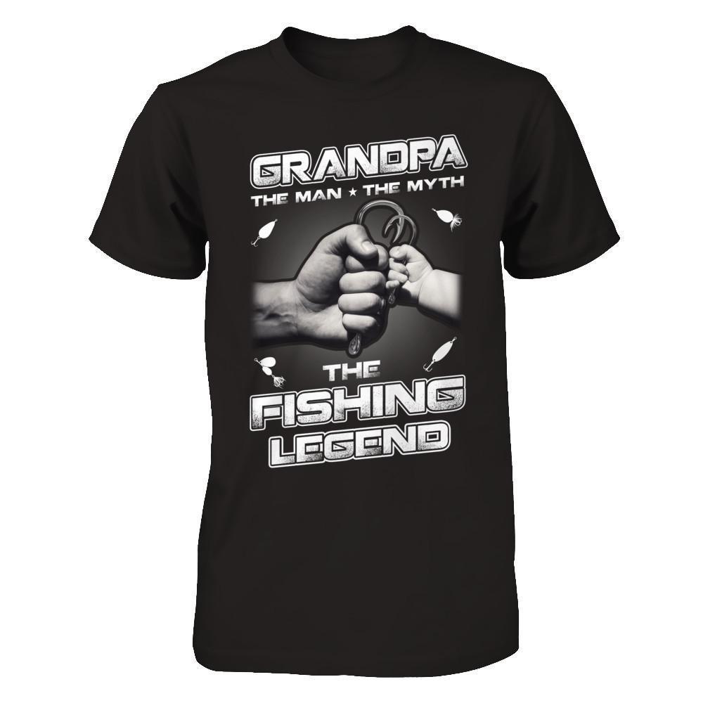 Grandpa The Man The Myth The Fishing Legend-T-Shirt & Hoodie-Classic T-Shirt-Black