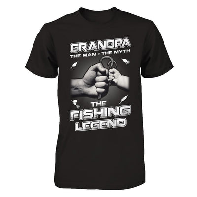 Grandpa The Man The Myth The Fishing Legend-T-Shirt & Hoodie-Classic T-Shirt-Black