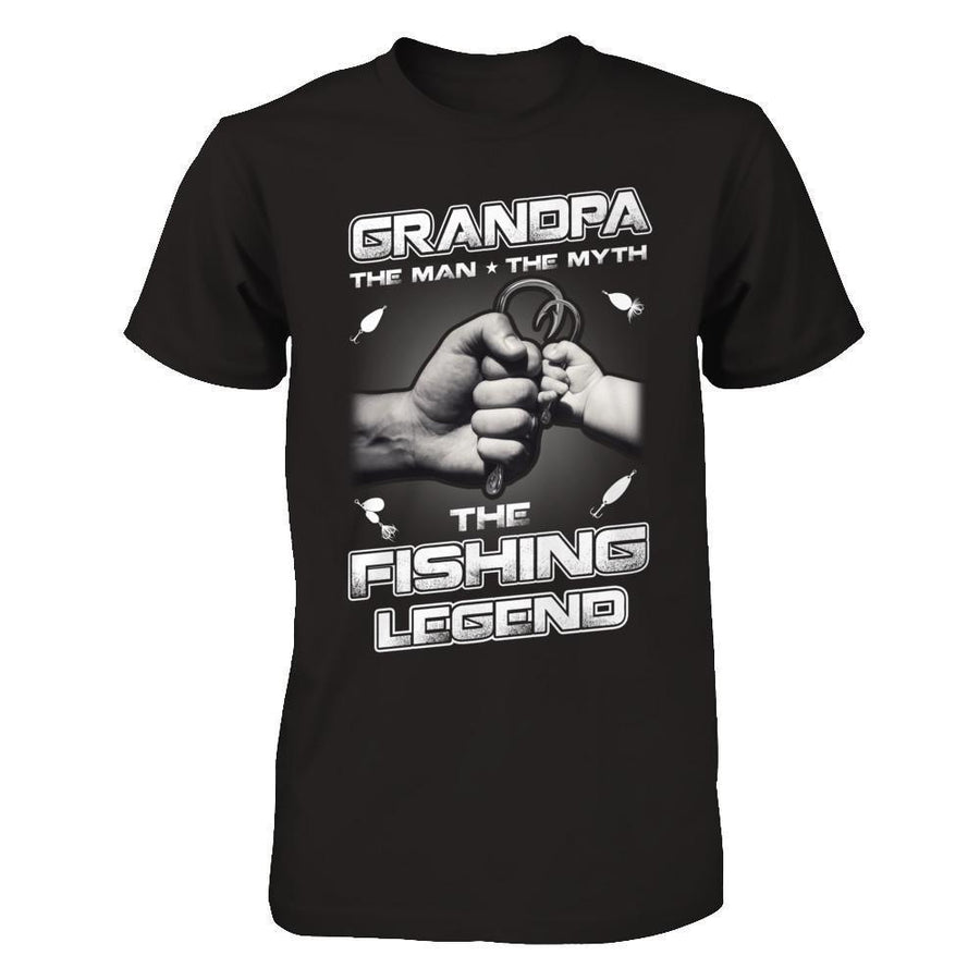 Grandpa The Man The Myth The Fishing Legend-T-Shirt & Hoodie-Classic T-Shirt-Black