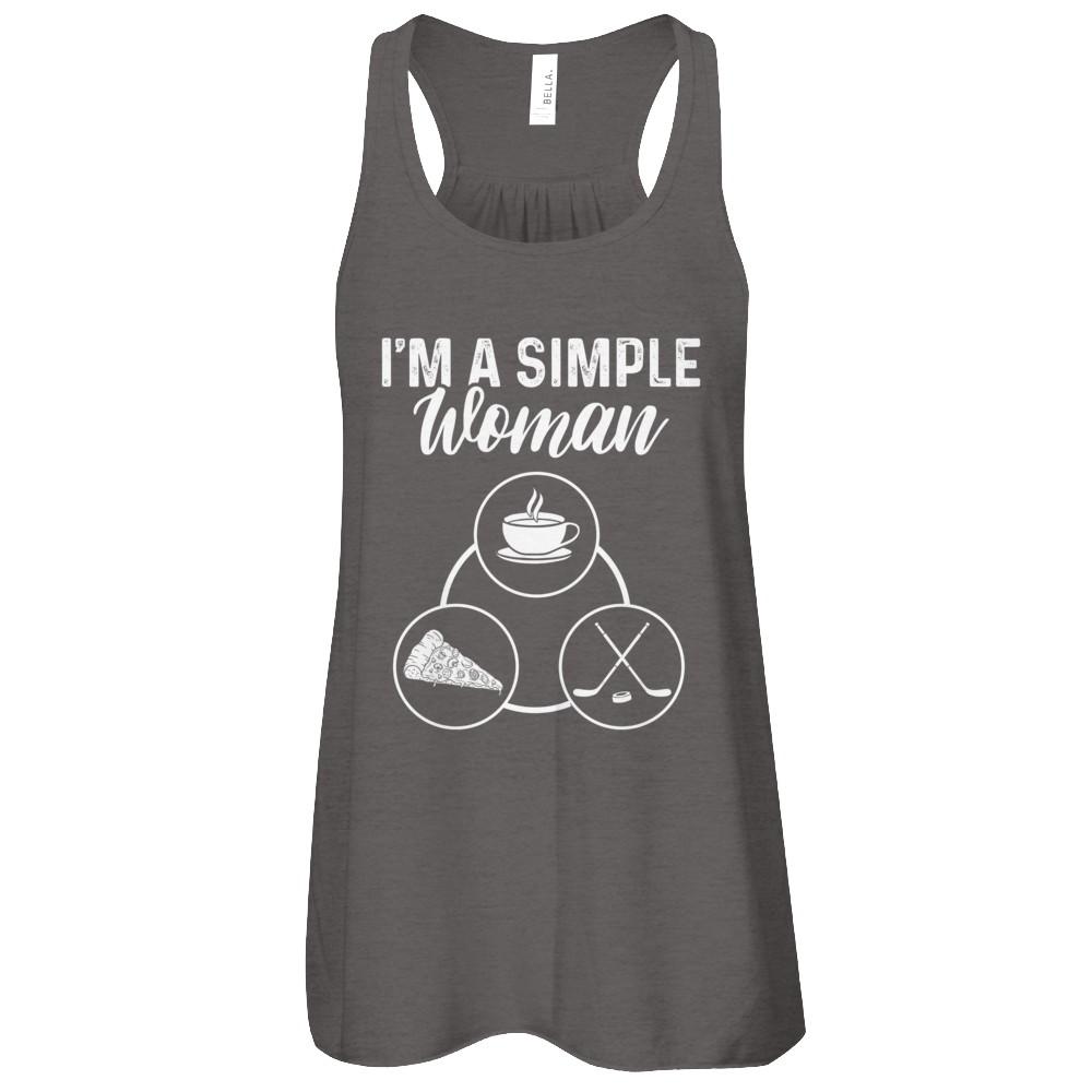 I'm A Simple Woman Coffee Pizza Hockey-T-Shirt & Tank Top-