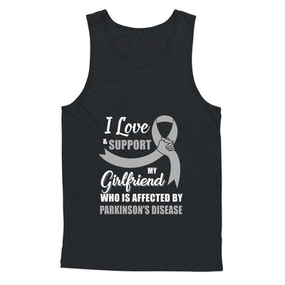 Parkinson's Disease Awareness Support Grey Girlfriend Boyfriend-T-Shirt & Hoodie-Unisex Tank-Black