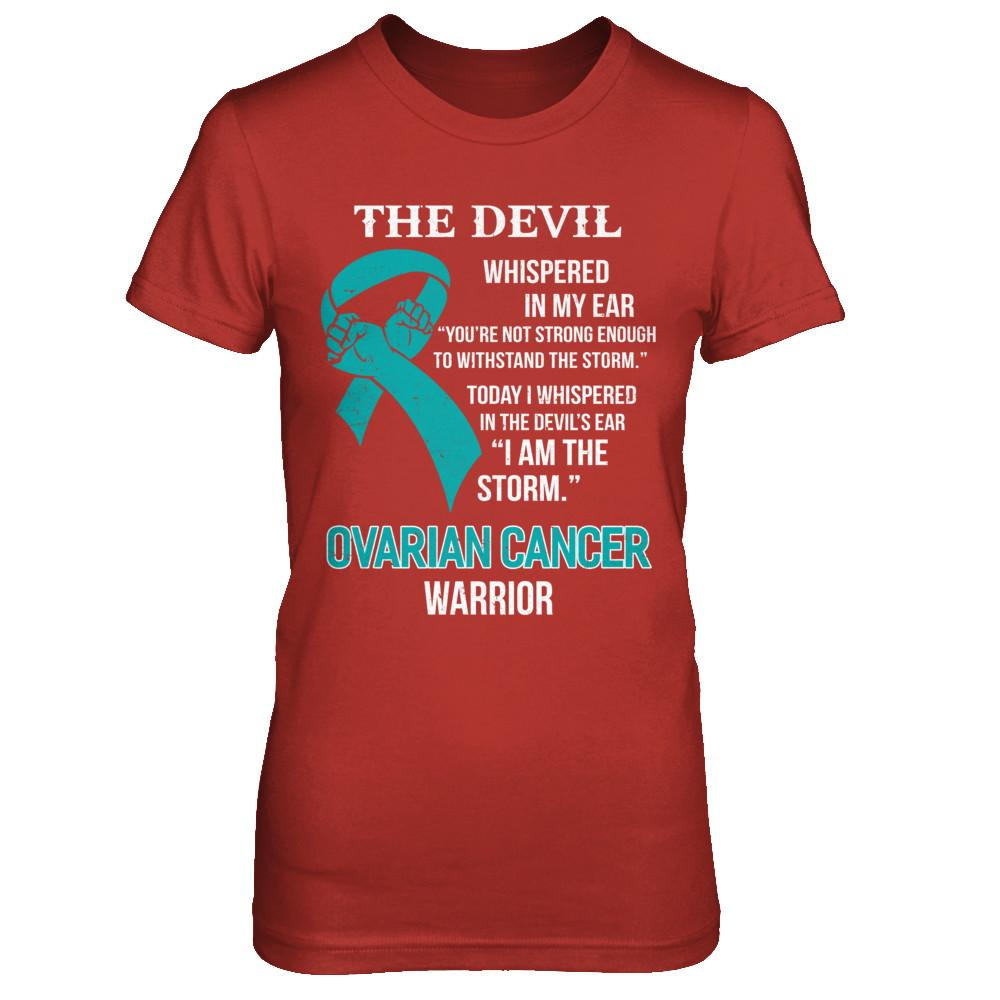 I Am The Storm Support Ovarian Cancer Warrior Gift-T-Shirt & Hoodie-Women's T-Shirt-Red