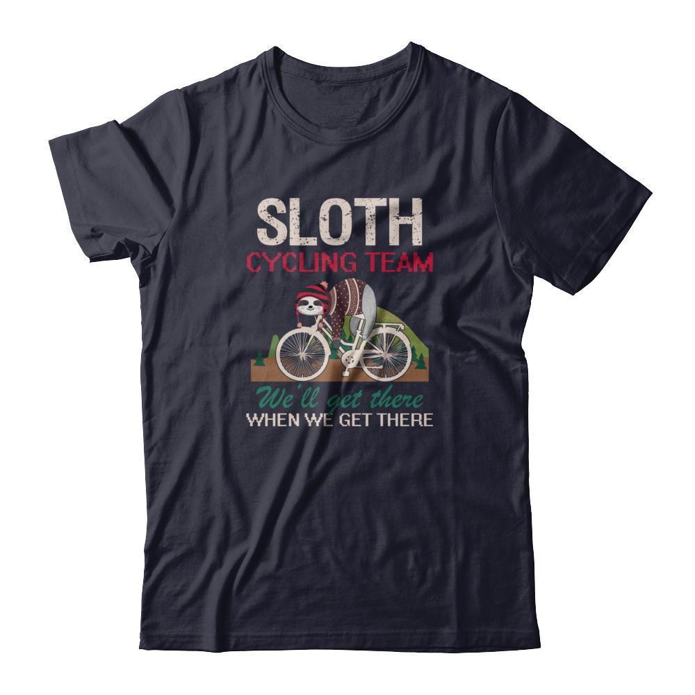 Sloth Cycling Team Lazy Sloth Sleeping On Bicycle-T-Shirt & Tank Top-Premium T-Shirt-Midnight Navy