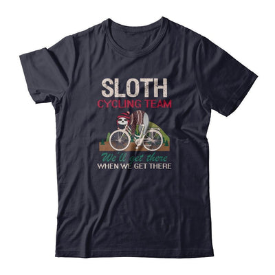 Sloth Cycling Team Lazy Sloth Sleeping On Bicycle-T-Shirt & Tank Top-Premium T-Shirt-Midnight Navy