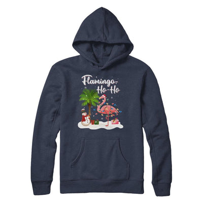 Flamingo Ho Ho Merry Christmas Gifts-T-Shirt & Hoodie-Pullover Hoodie-Navy