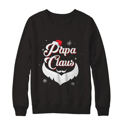Santa Beard Matching Christmas Pajamas Papa Claus-T-Shirt & Sweatshirt-Crewneck Sweatshirt-Black