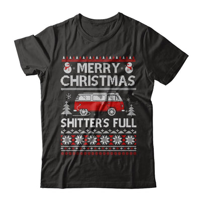 Merry Christmas Shitters Full Ugly Sweater-T-Shirt & Sweatshirt-Premium T-Shirt-Black