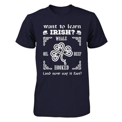 St Patrick's Day Whale Oil Beef Hooked-T-Shirt & Hoodie-Premium T-Shirt-Midnight Navy