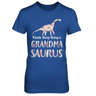 Grandma Saurus Dinosaur Kinda Busy Being A Grandmasaurus-T-Shirt & Hoodie-Women's T-Shirt-Royal