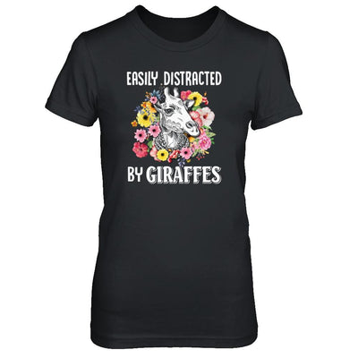 Easily Distracted By Giraffes-T-Shirt & Tank Top-Women's T-Shirt-Black