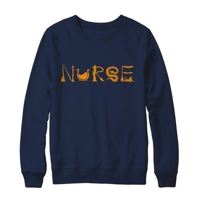 Funny Nurse Halloween-T-Shirt & Sweatshirt-Crewneck Sweatshirt-Navy