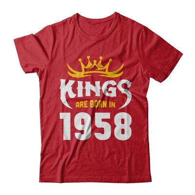 Kings Are Born In 1958 Birthday Gift-T-Shirt & Hoodie-Classic T-Shirt-Red