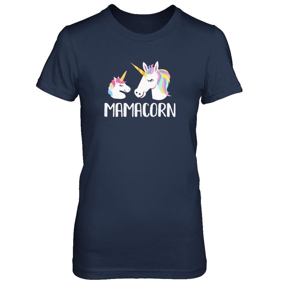 Mamacorn Unicorn Mom And Baby Mothers Day-T-Shirt & Tank Top-Women's T-Shirt-Navy