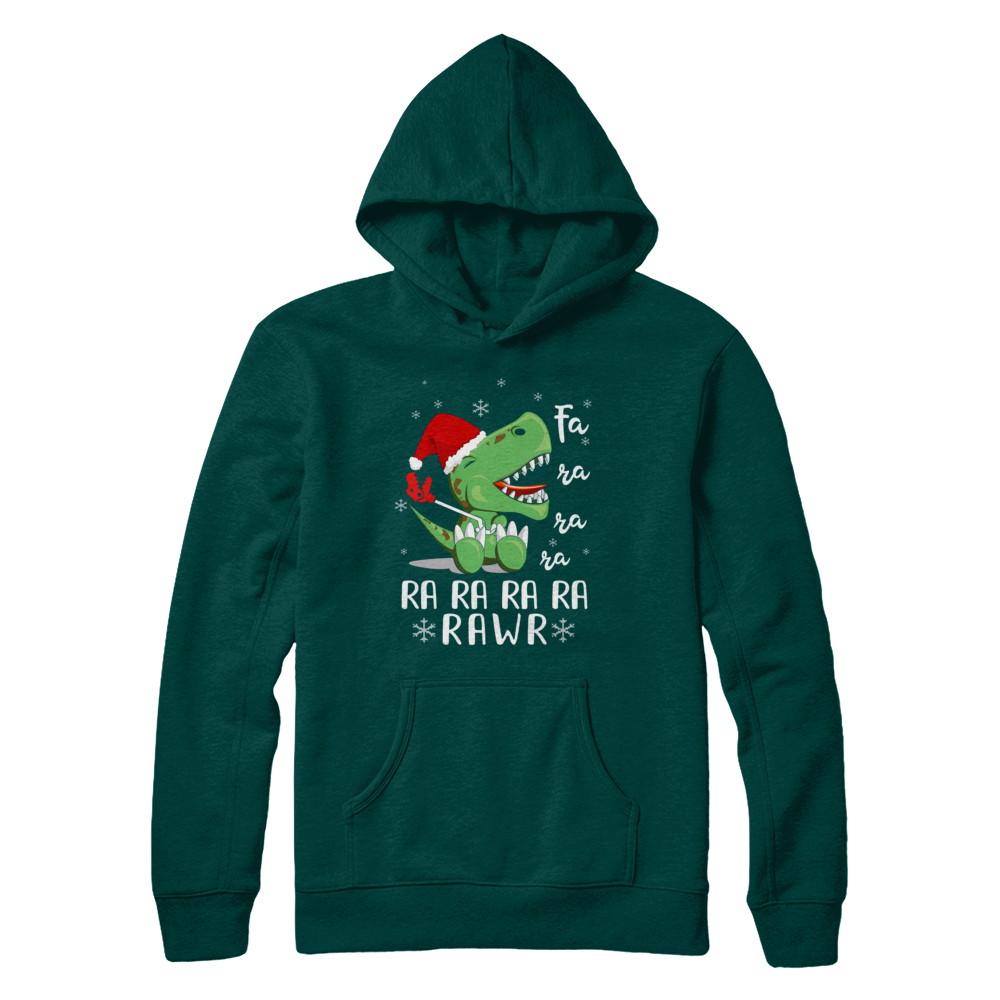 Funny Fa La La Fa Ra Rawr T-Rex Dinosaur Christmas-T-Shirt & Hoodie-Pullover Hoodie-Deep Forest