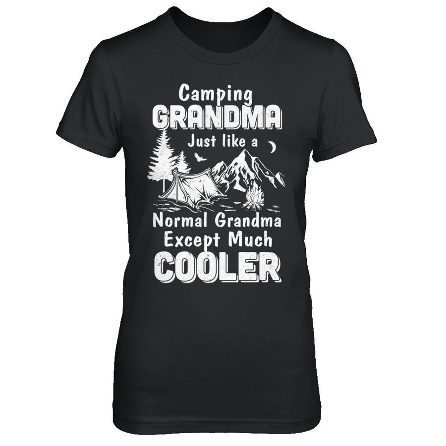 Camping Grandma Except Much Cooler-T-Shirt & Hoodie-Women's T-Shirt-Black