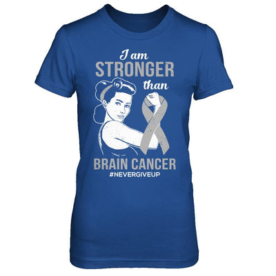 I Am Stronger Than Brain Cancer Awareness Support-T-Shirt & Hoodie-Women's T-Shirt-Royal