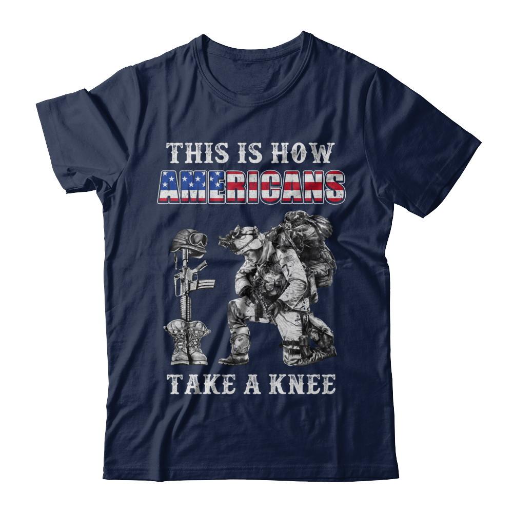 Veteran This Is How Americans Take A Kneel-T-Shirt & Hoodie-Classic T-Shirt-Navy