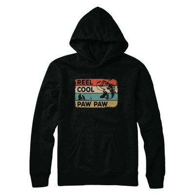 Vintage Reel Cool Paw Paw Fish Fishing Fathers Day-T-Shirt & Hoodie-Pullover Hoodie-Black