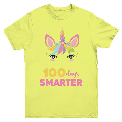 100 Days Smarter Of School Unicorn Girl Gifts Youth-Youth Shirt-Youth T-Shirt-Daisy