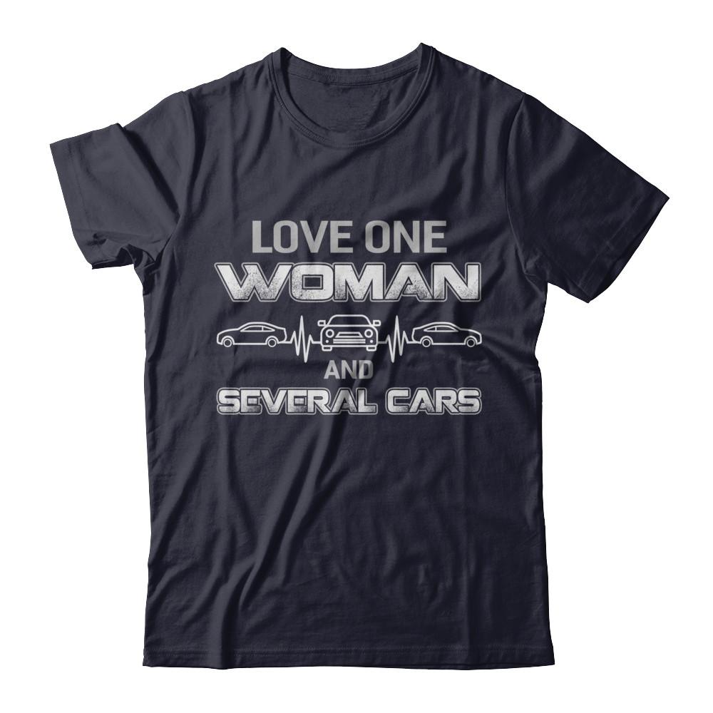 Love One Woman And Several Cars-T-Shirt & Hoodie-Premium T-Shirt-Midnight Navy