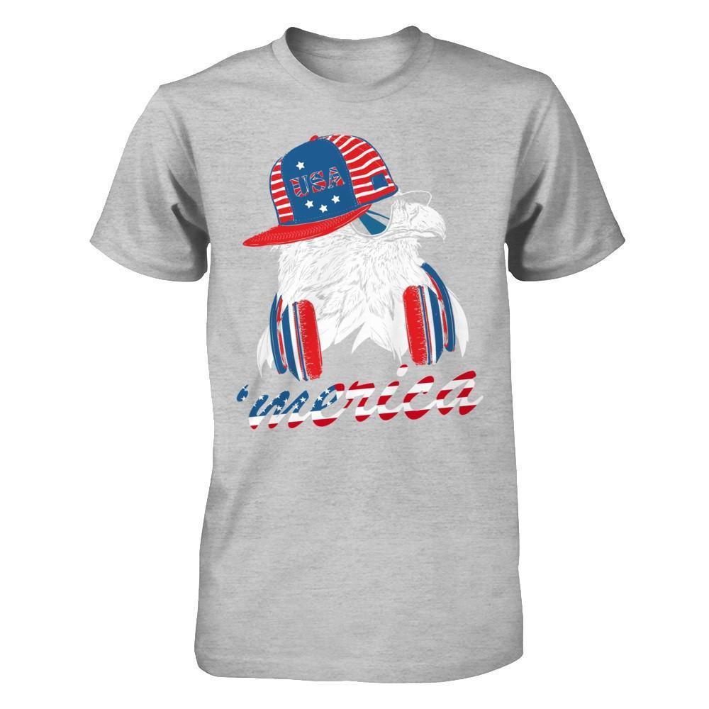 Usa Pride Merica Hiphop Eagle 4Th Of July-T-Shirt & Hoodie-Premium T-Shirt-Heather Gray