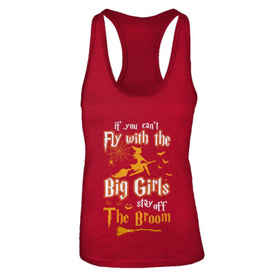 If You Can't Fly With Big Girls Stay Off The Broom Halloween-T-Shirt & Tank Top-Women's Ideal Racerback Tank-Red