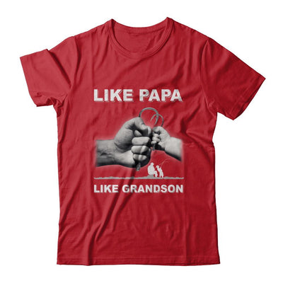 Like Papa Like Grandson Fishing Fish Fathers Day-T-Shirt & Hoodie-Classic T-Shirt-Red