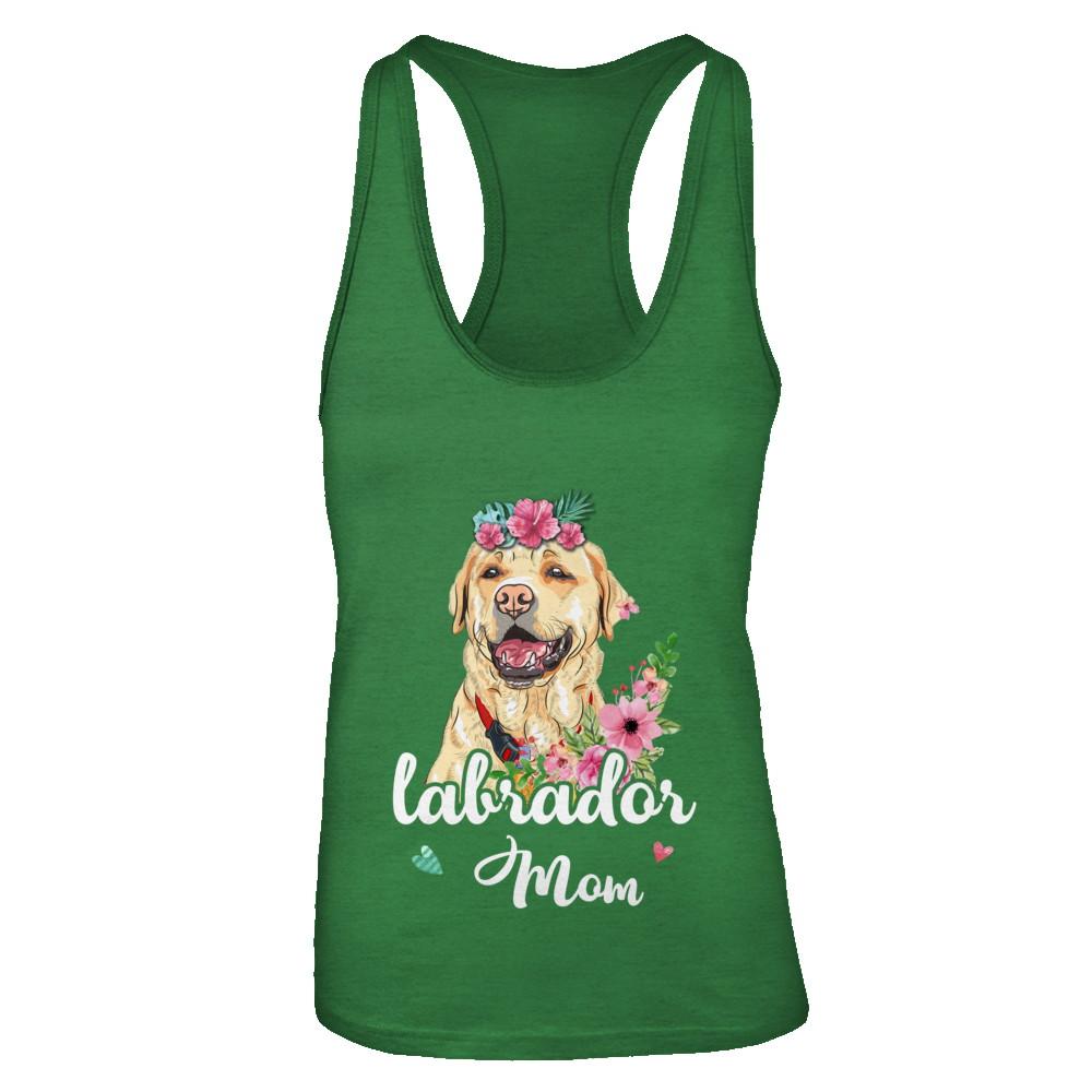 Labrador Mom Funny Dog Mom Gift Idea-T-Shirt & Tank Top-Women's Ideal Racerback Tank-Kelly Green