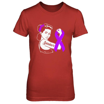 We Can Cure It Purple Alzheimer's Awareness Survivor-T-Shirt & Hoodie-Women's T-Shirt-Red
