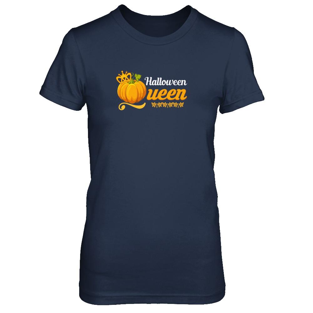 Halloween Queen Cute Pumpkin Spice Halloween-T-Shirt & Tank Top-Women's T-Shirt-Navy