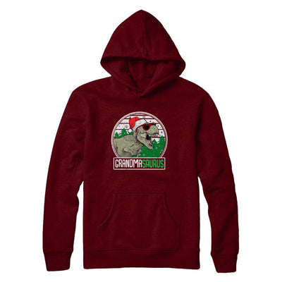 Grandmasaurus Grandma Dinosaur T-Rex Family Christmas-T-Shirt & Sweatshirt-Pullover Hoodie-Maroon
