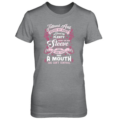 Tattooed Aunt Hated By Many Loved By Plenty Heart On Her Sleeve-T-Shirt & Tank Top-Women's T-Shirt-Sport Grey